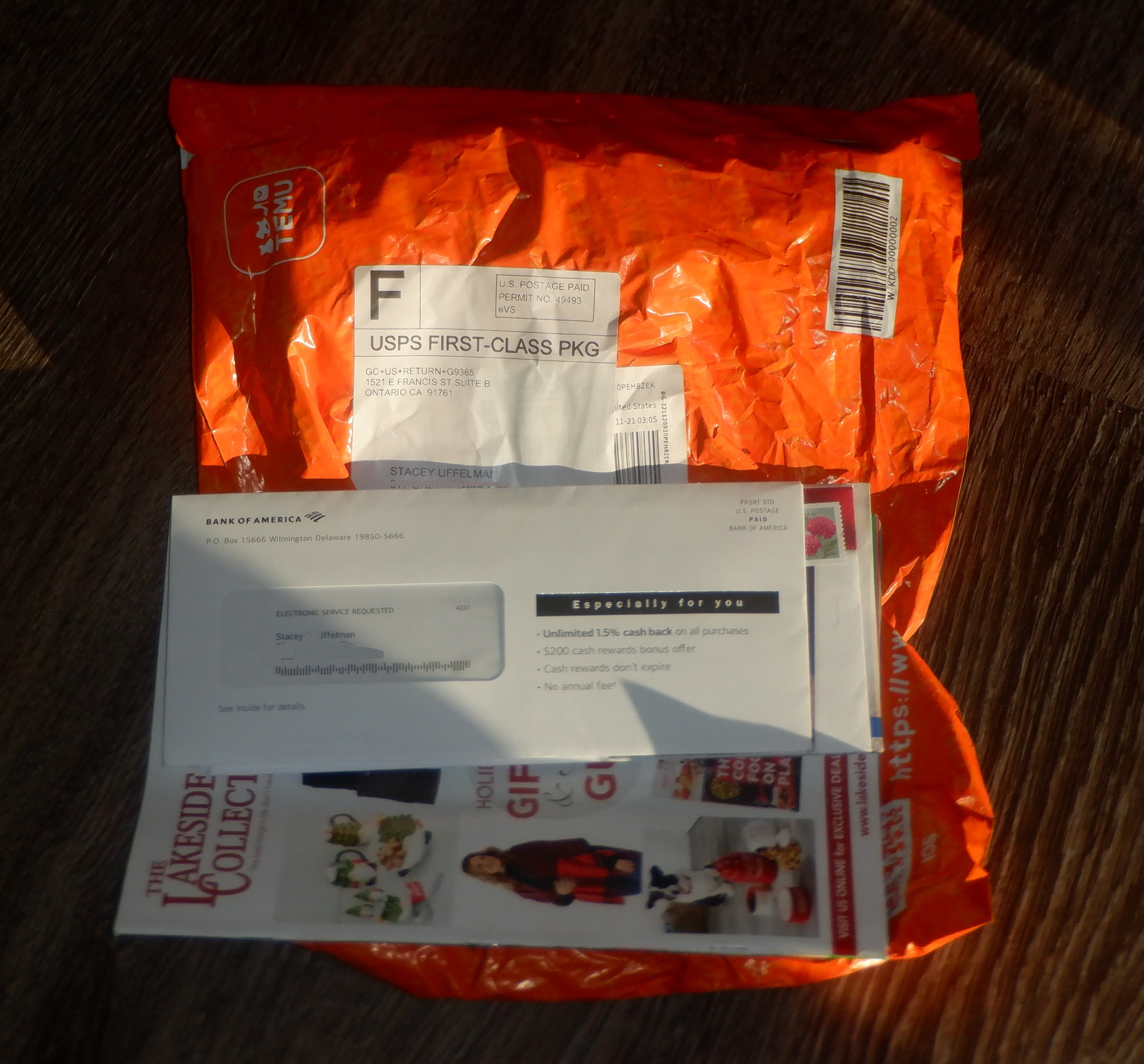 Photo I took of my mail 11-26-22 Photo I took of my mail 11-26-22