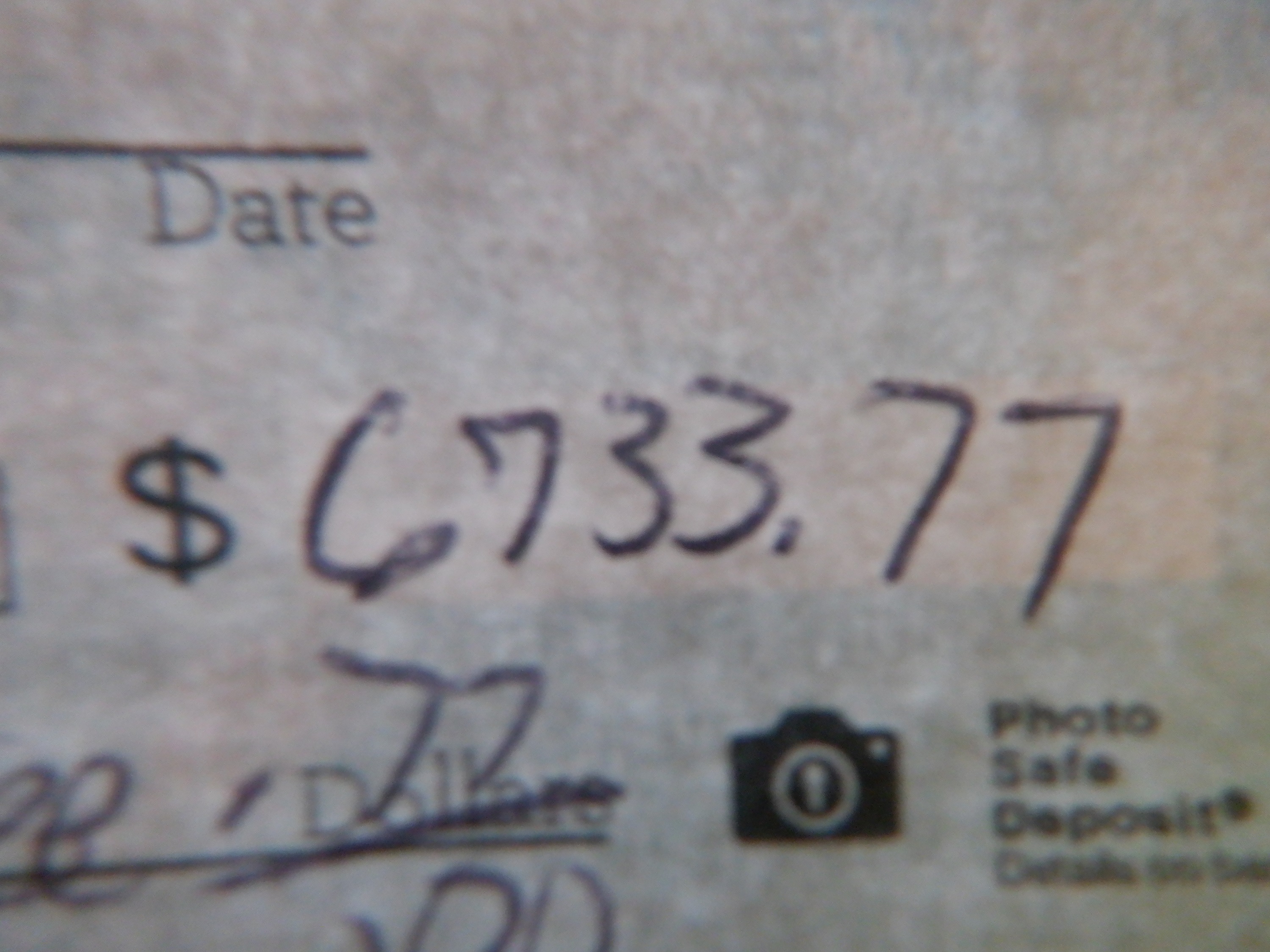 Photo I took of the check my brother gave me Photo I took of the check my brother gave me