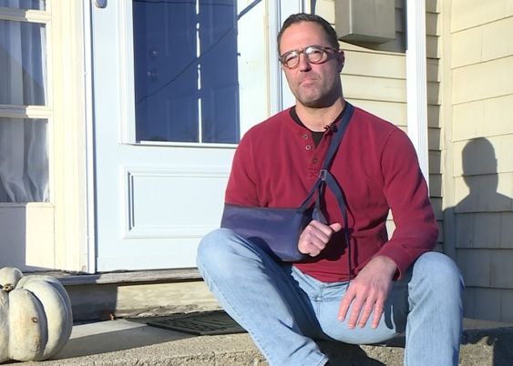 Actor Mark Doherty in his home in Rhode Island. 