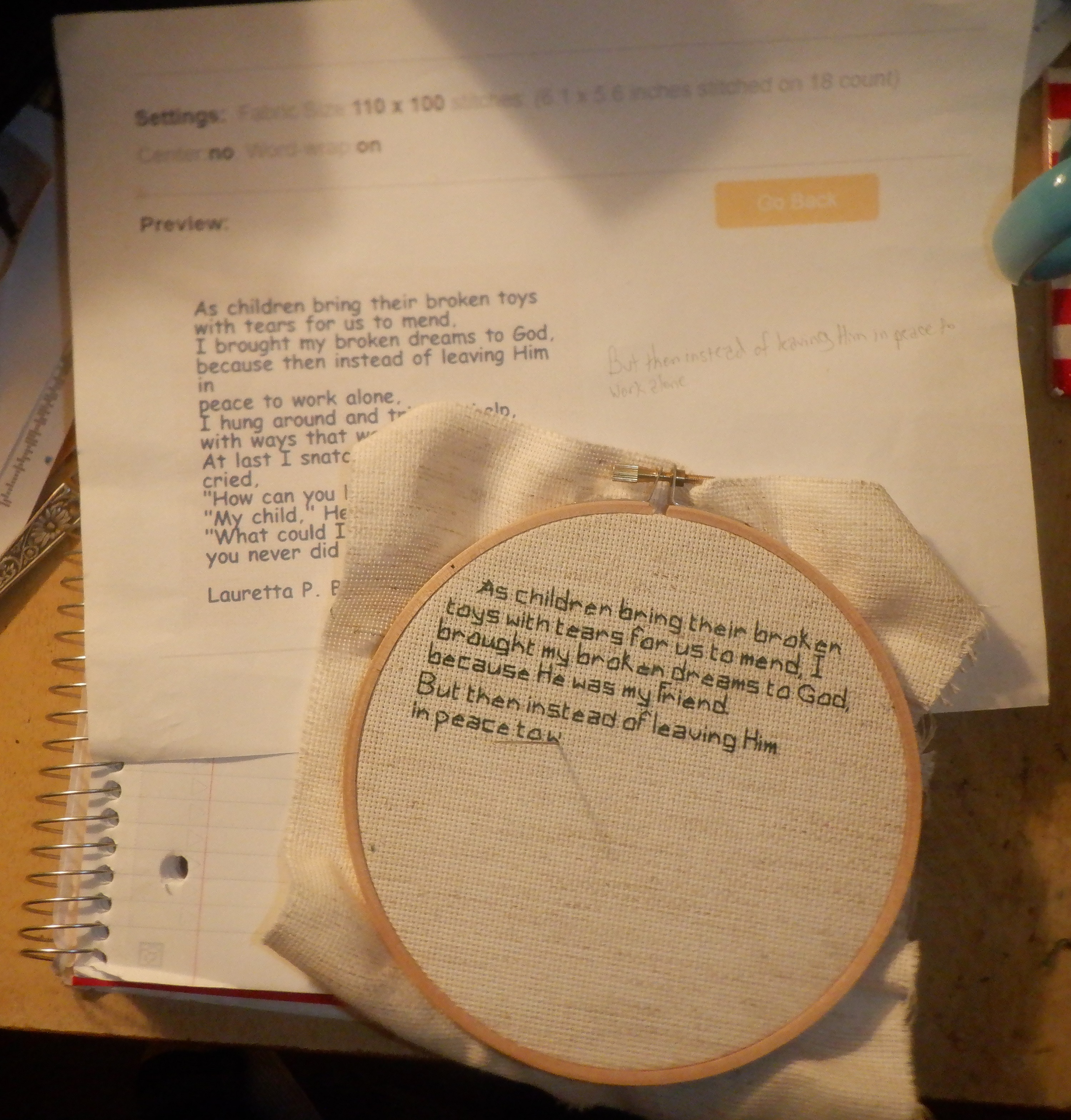 Photo I took of the progress on my cross stitch Photo I took of the progress on my cross stitch