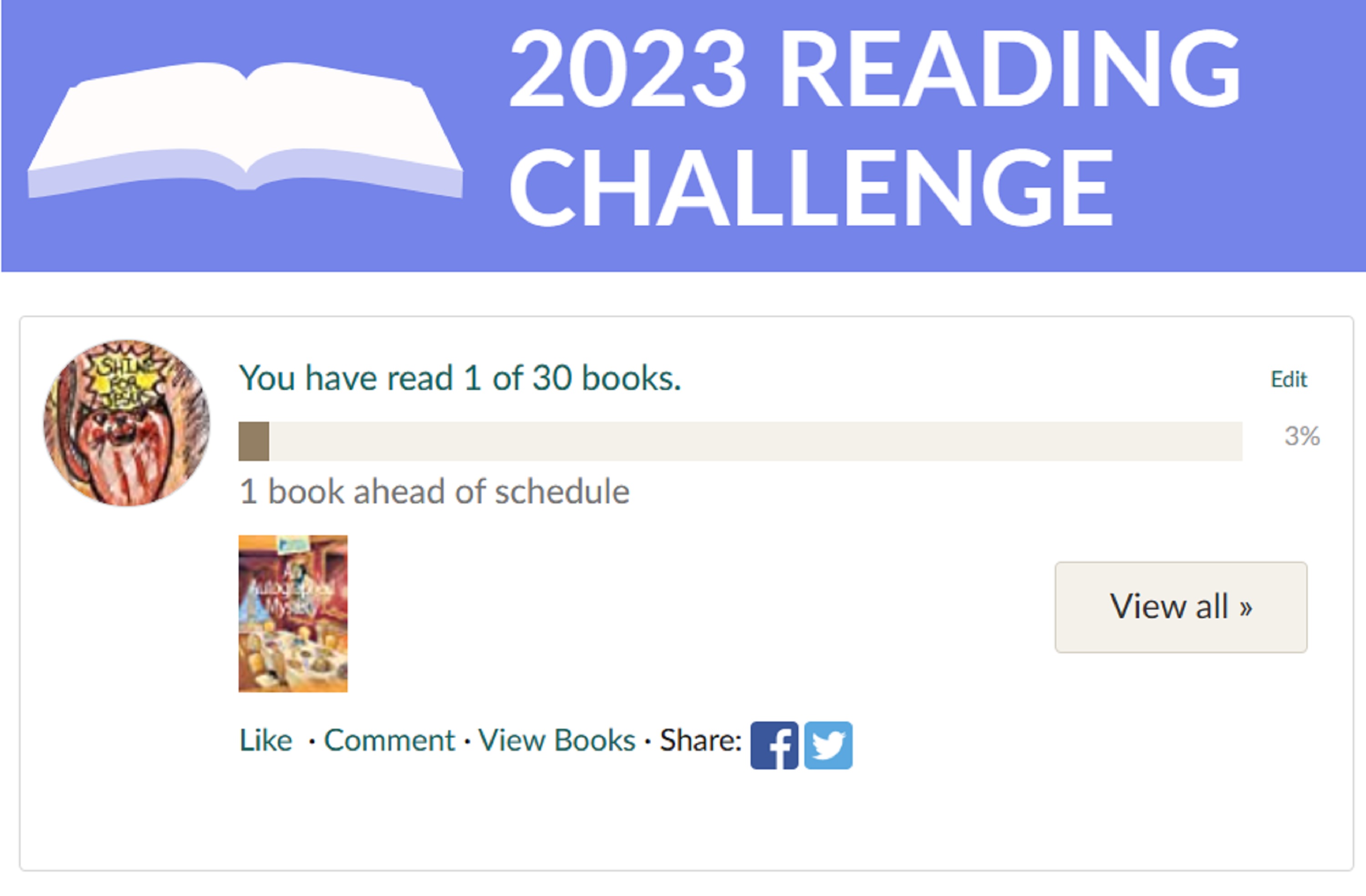 Screencap of my Amazon Goodreads page Screencap of my Amazon Goodreads page
