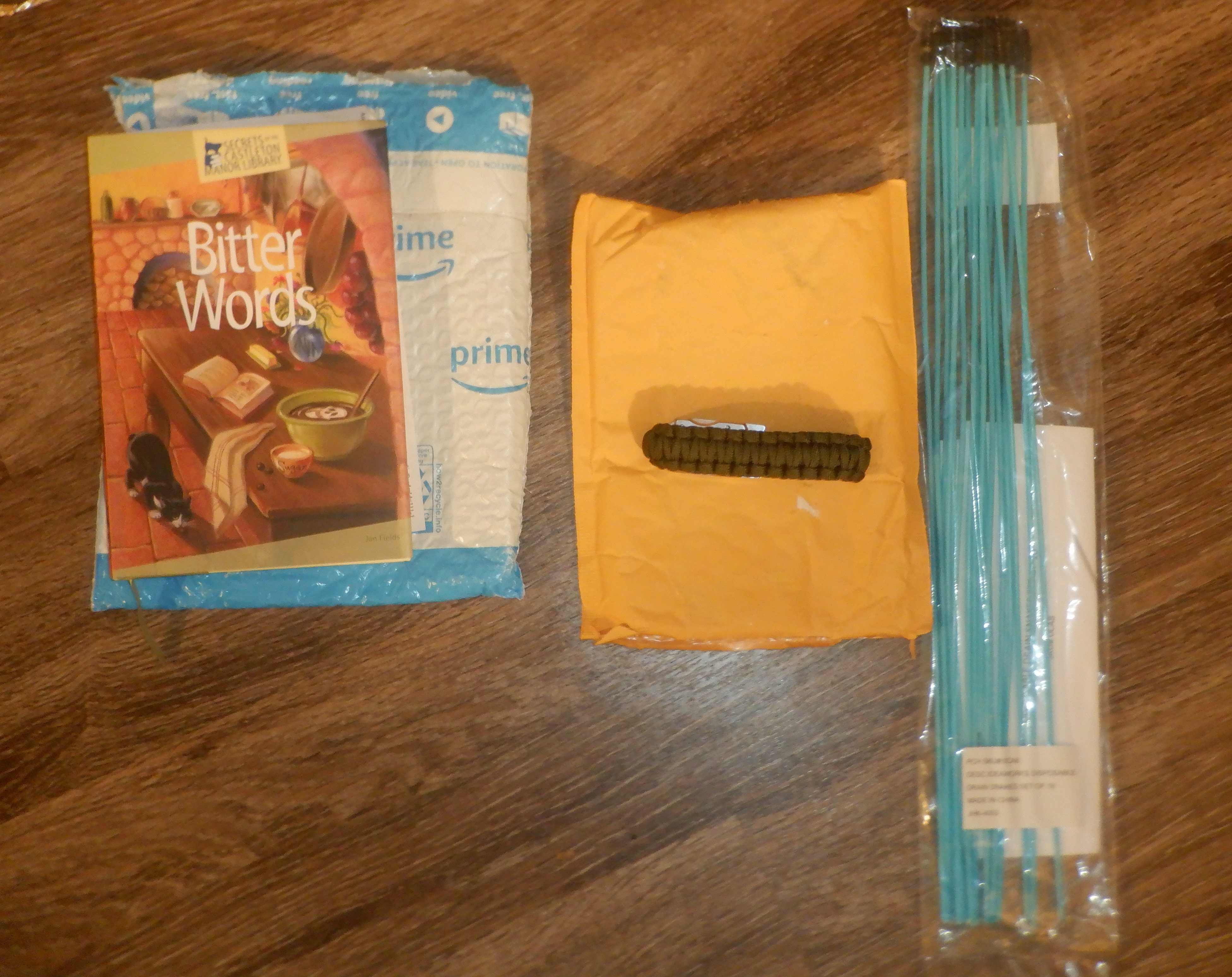 Photo I took of three of the packages I received today once I opened them. Photo I took of three of the packages I received today once I opened them.
