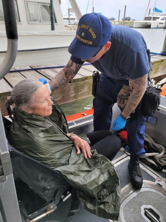 U S Coast Guard rescues a senior citizen who fell into the water in ...