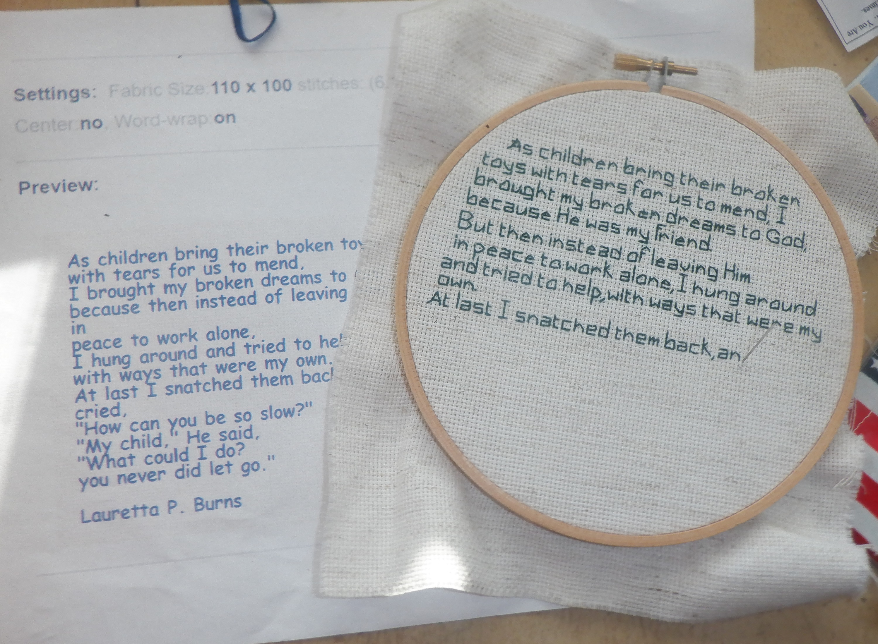 Photo I took of my cross stitch progress Photo I took of my cross stitch progress