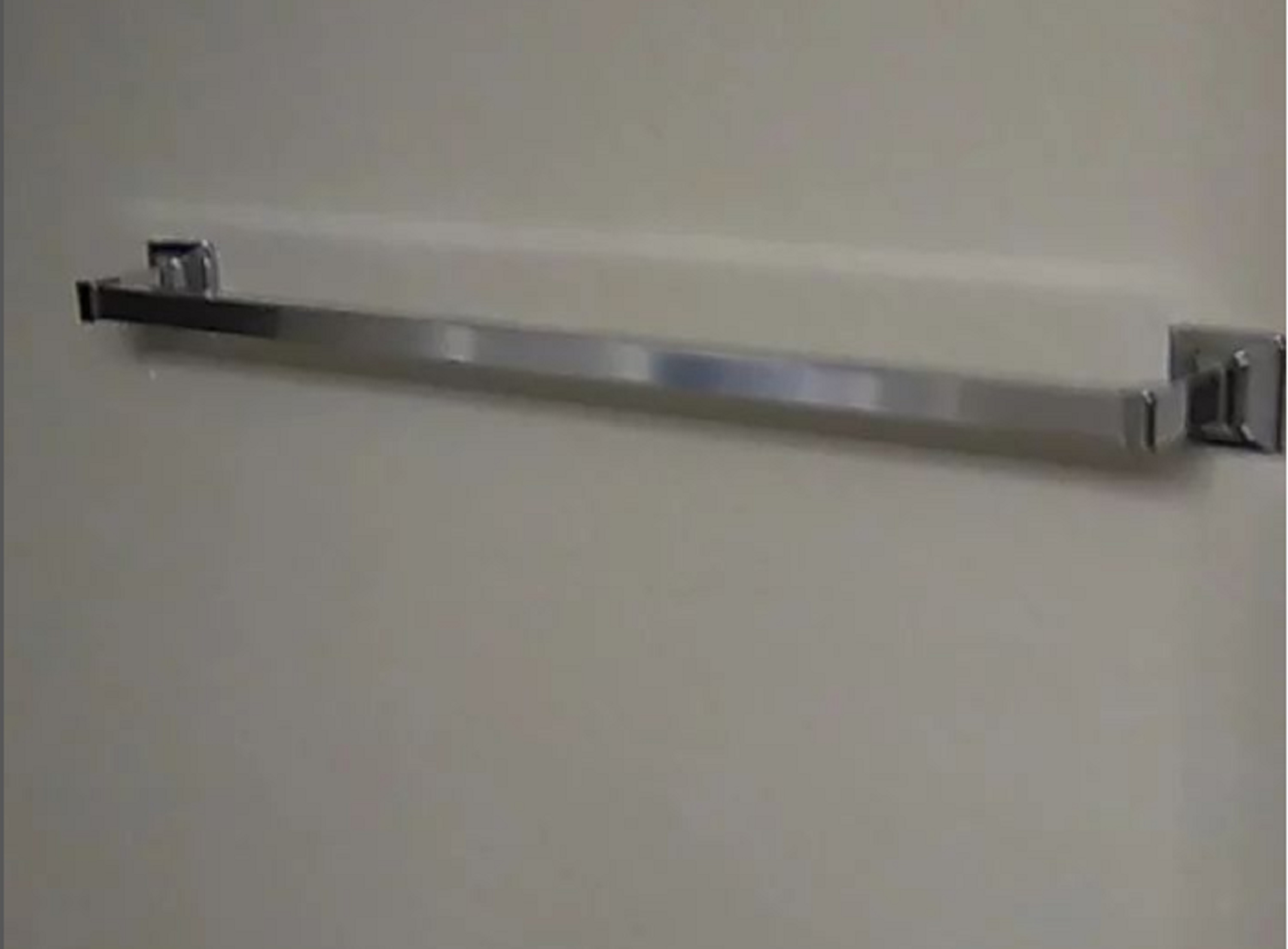 Towel bar back up on the wall Towel bar back up on the wall