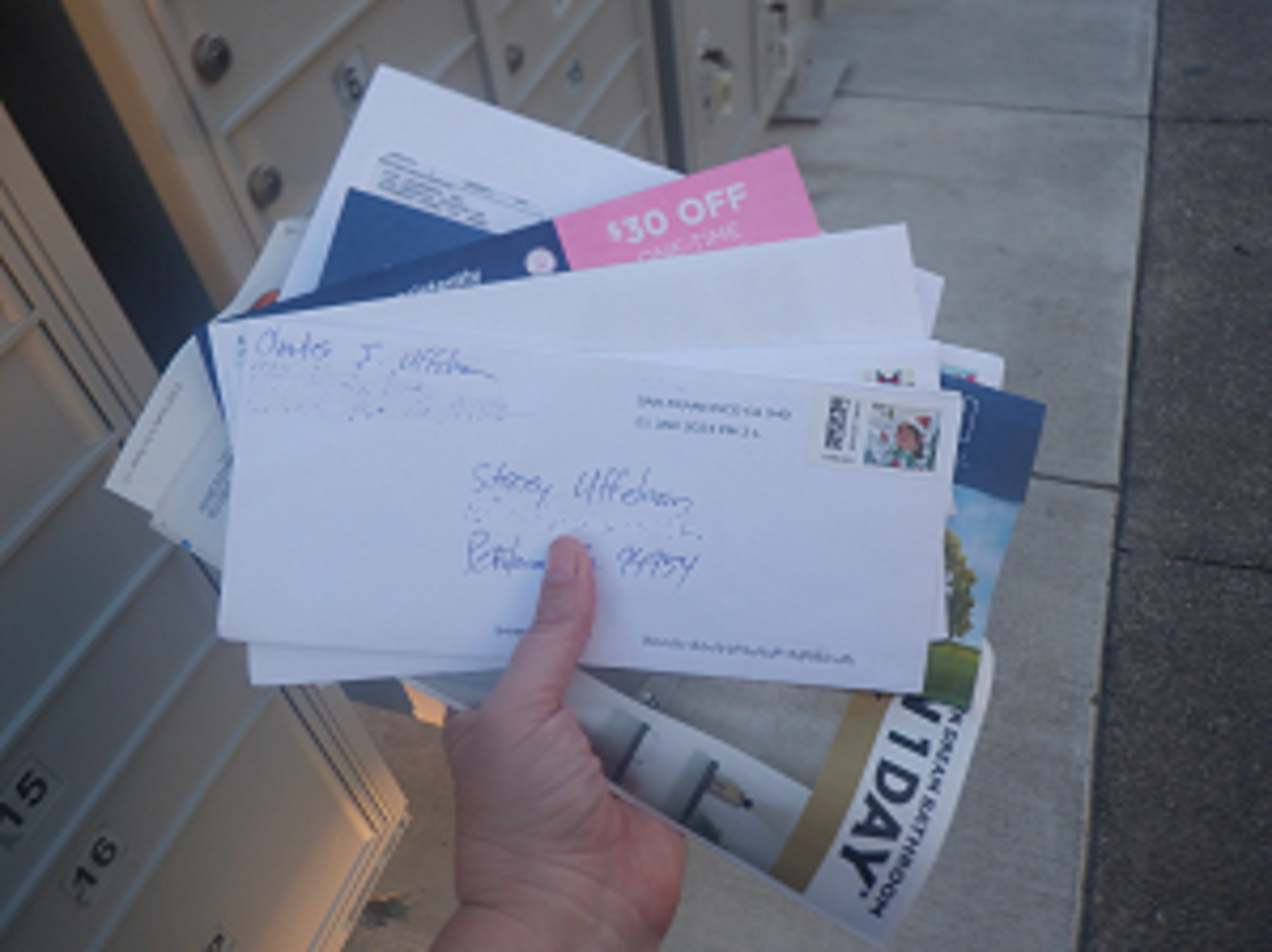 Photo I took of the mail at the mailbox Photo I took of the mail at the mailbox