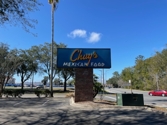Chuy’s sign. Photo taken by and the property of FourWalls. Chuy’s sign. Photo taken by and the property of FourWalls.
