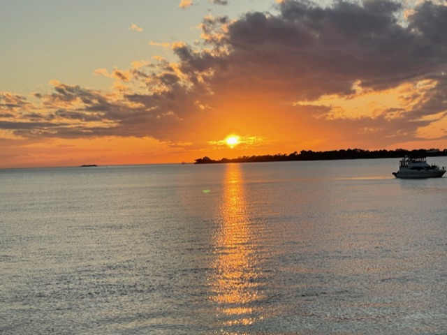 Sunset at Cedar Key.  Photo taken by and the property of FourWalls.