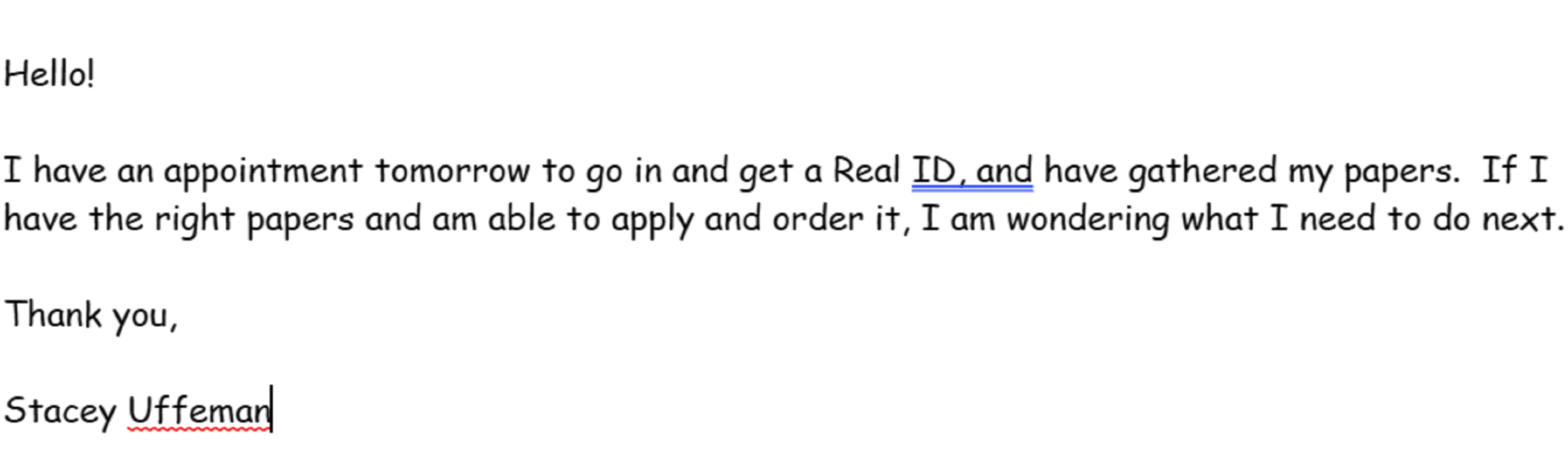 Screencap of the email I sent to the CG Daycare director. Screencap of the email I sent to the CG Daycare director.