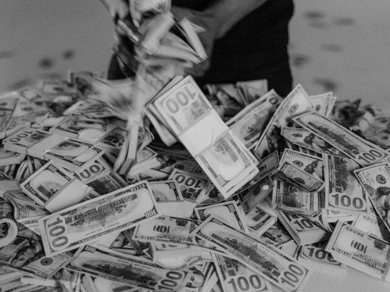 Image of money that was found inside of a bag in Michigan.