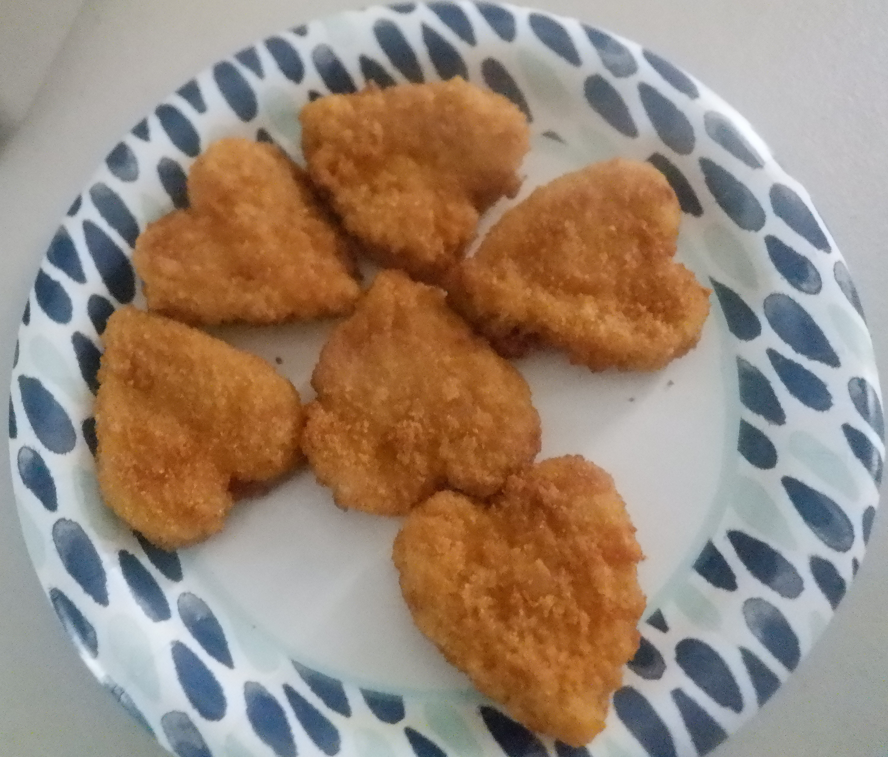 Photo I took of heart chicken nuggets my boss made the kids for lunch today Photo I took of heart chicken nuggets my boss made the kids for lunch today