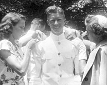 Jimmy Carter with his mother and future wife Rosalyn Smith