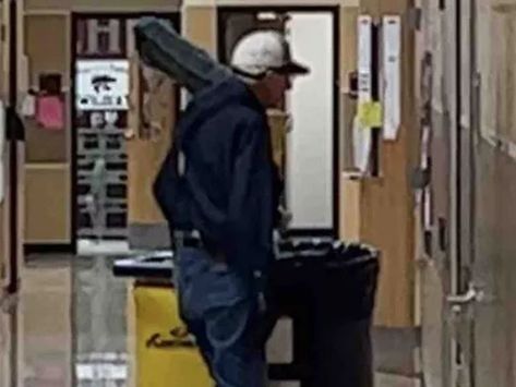 Callisburg High School custodian Mister James at work. Callisburg High School custodian Mister James at work.