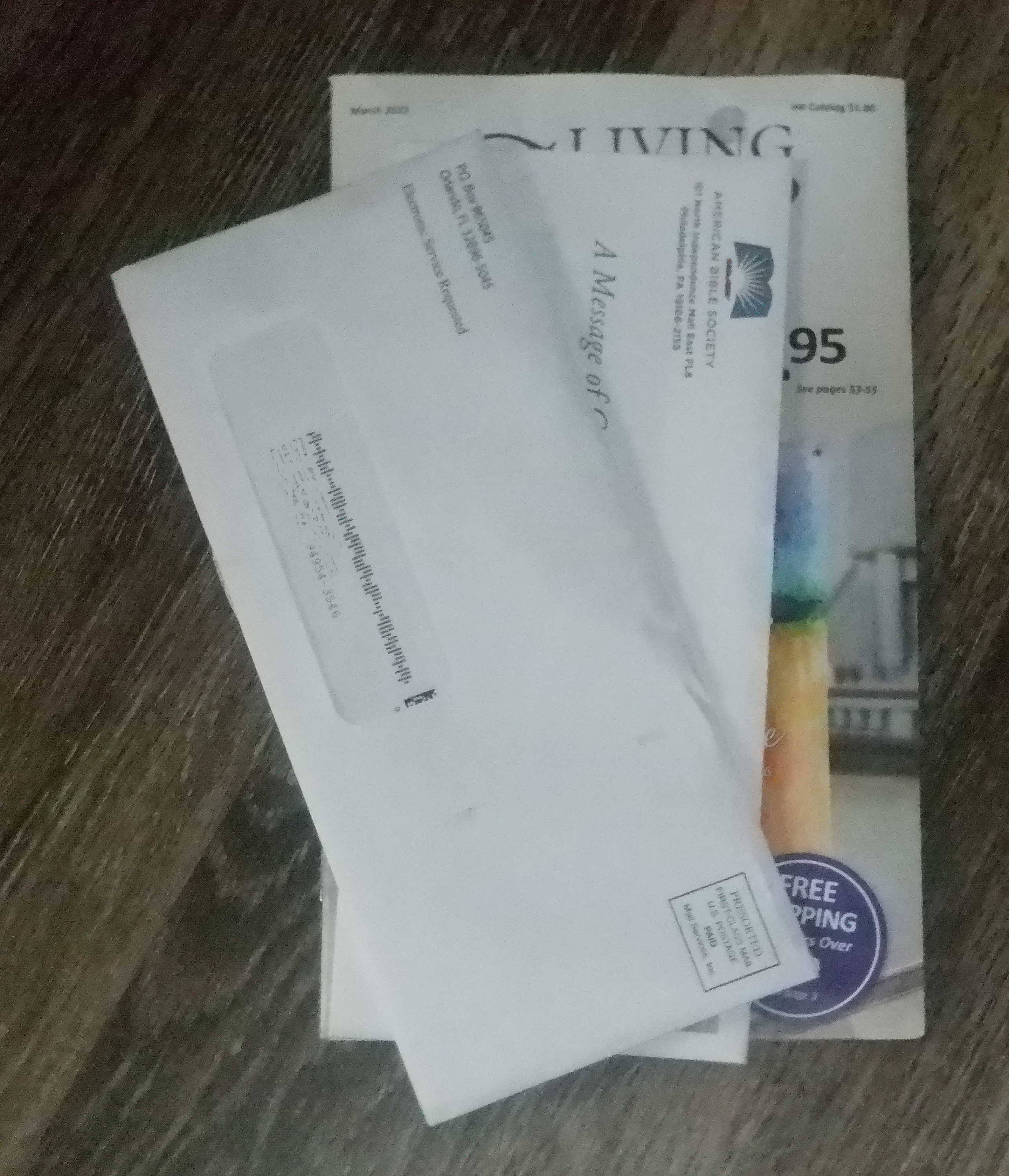 Photo of my "exciting" mail. 