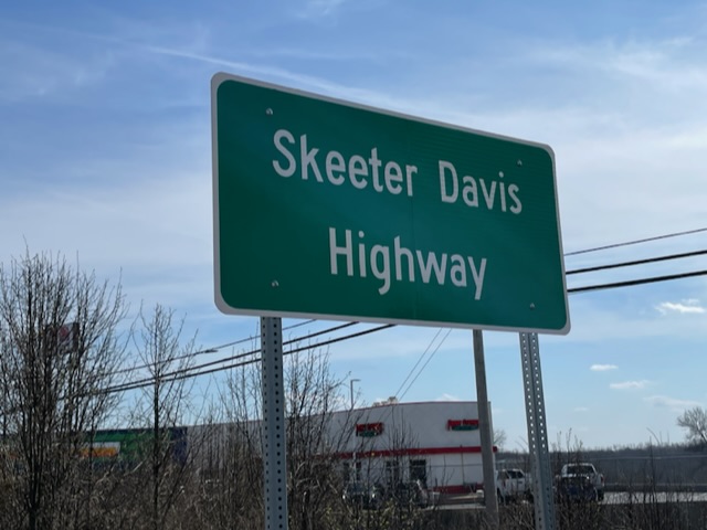 Skeeter Davis Highway sign in Dry Ridge, Kentucky. Photo taken by and the property of FourWalls. Skeeter Davis Highway sign in Dry Ridge, Kentucky. Photo taken by and the property of FourWalls.