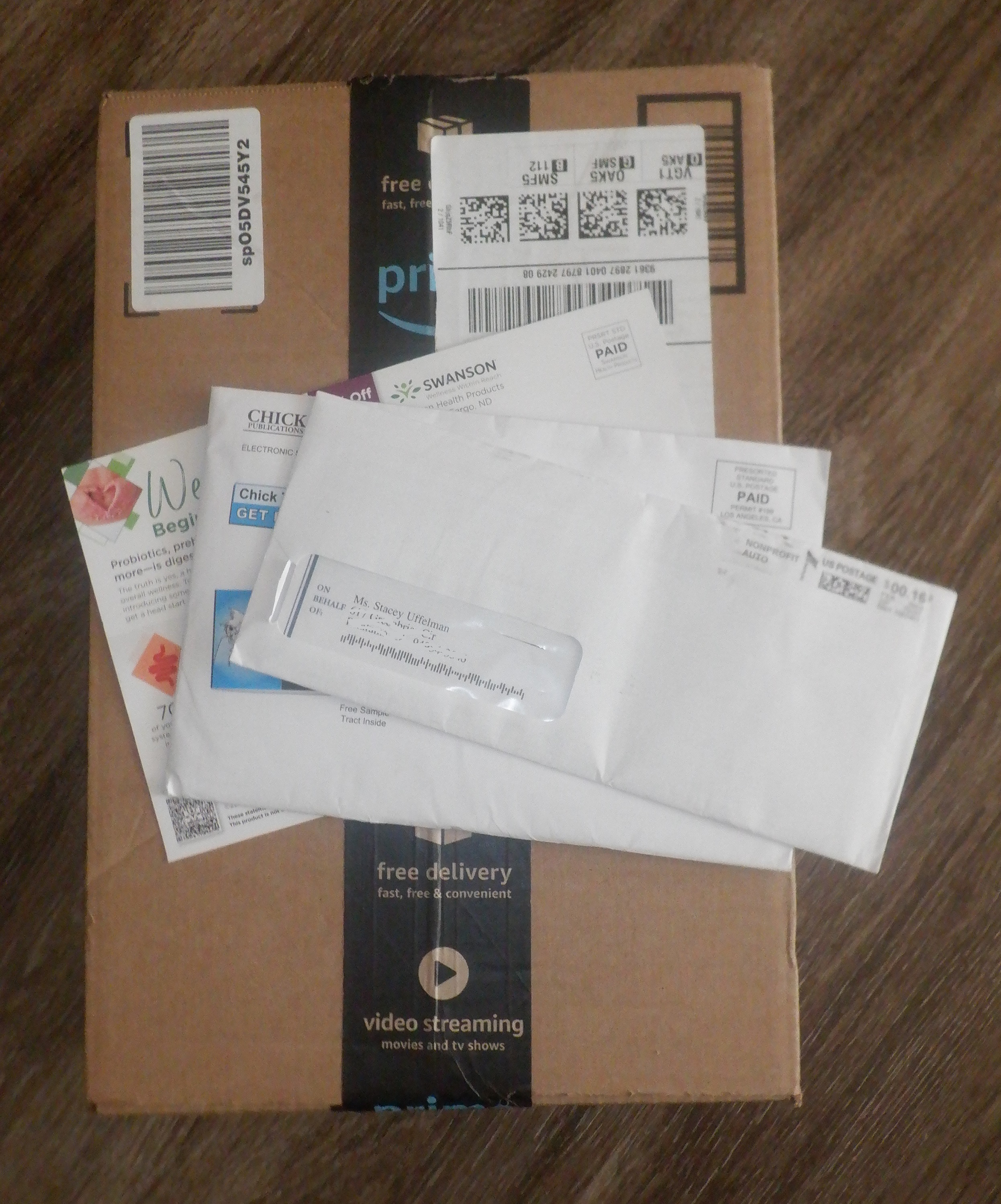 Photo I took of my mystery mail 