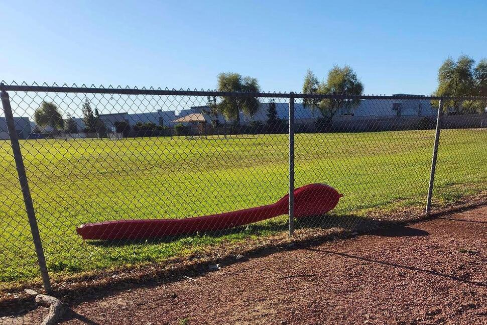 A giant Dairy Queen spoon located at a baseball diamond in Arizona