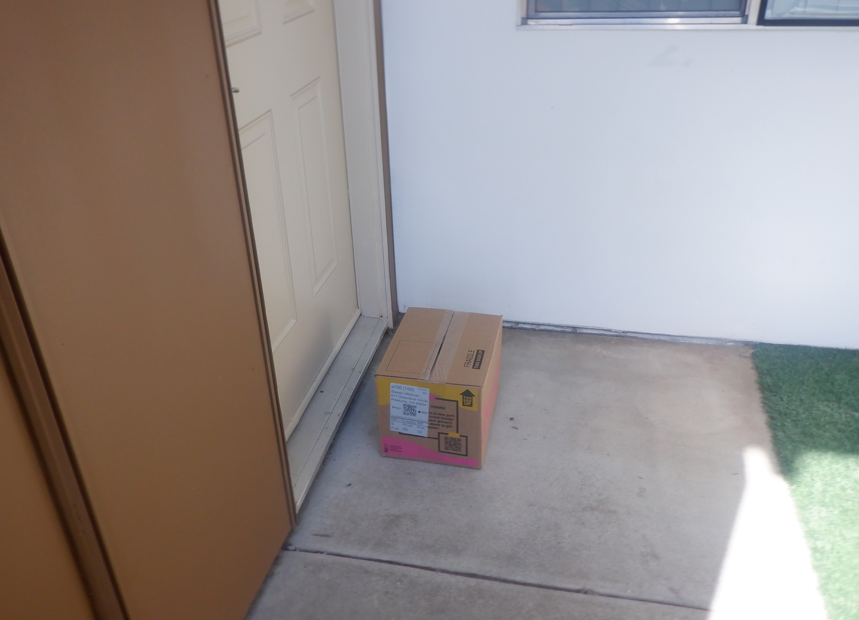 Photo I took of the box by my door when I got home