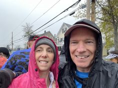 Rachel Foster with her running companion at the 2023 Boston Marathon. Rachel Foster with her running companion at the 2023 Boston Marathon.