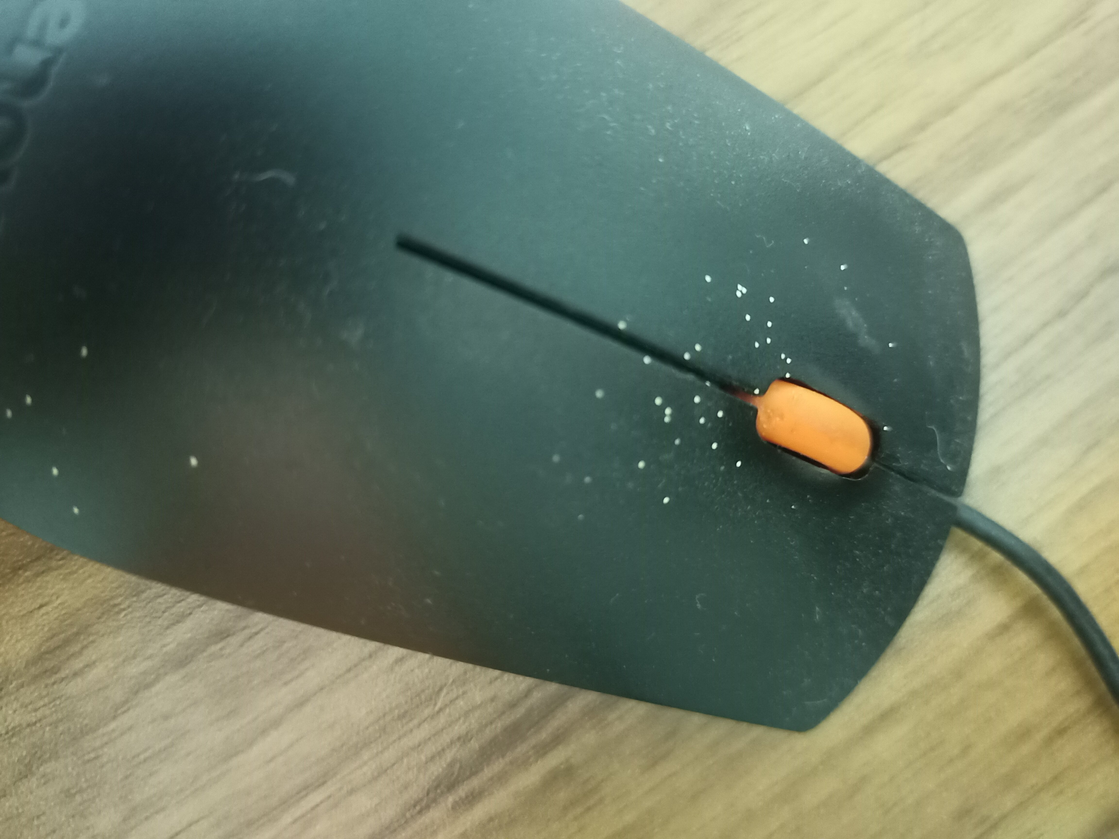 My mouse with tiny sand-like dots