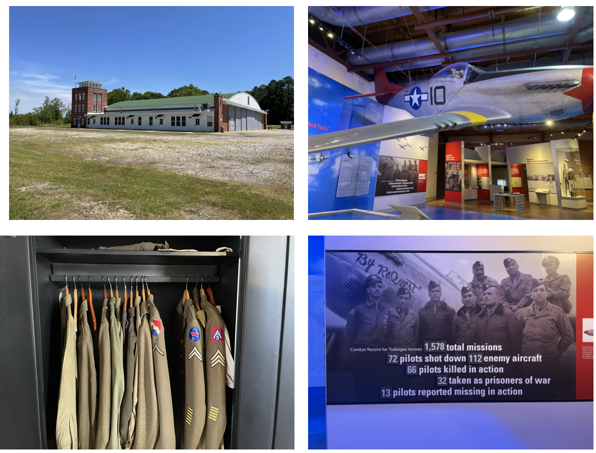 Photo collage of the stop at the Tuskegee Airmen National Historic Site. Photos taken by and the property of FourWalls. Photo collage of the stop at the Tuskegee Airmen National Historic Site. Photos taken by and the property of FourWalls.