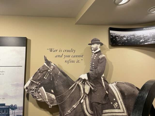 Cutout photo of Sherman and a most appropriate quote. Photo taken by and the property of FourWalls. Cutout photo of Sherman and a most appropriate quote. Photo taken by and the property of FourWalls.