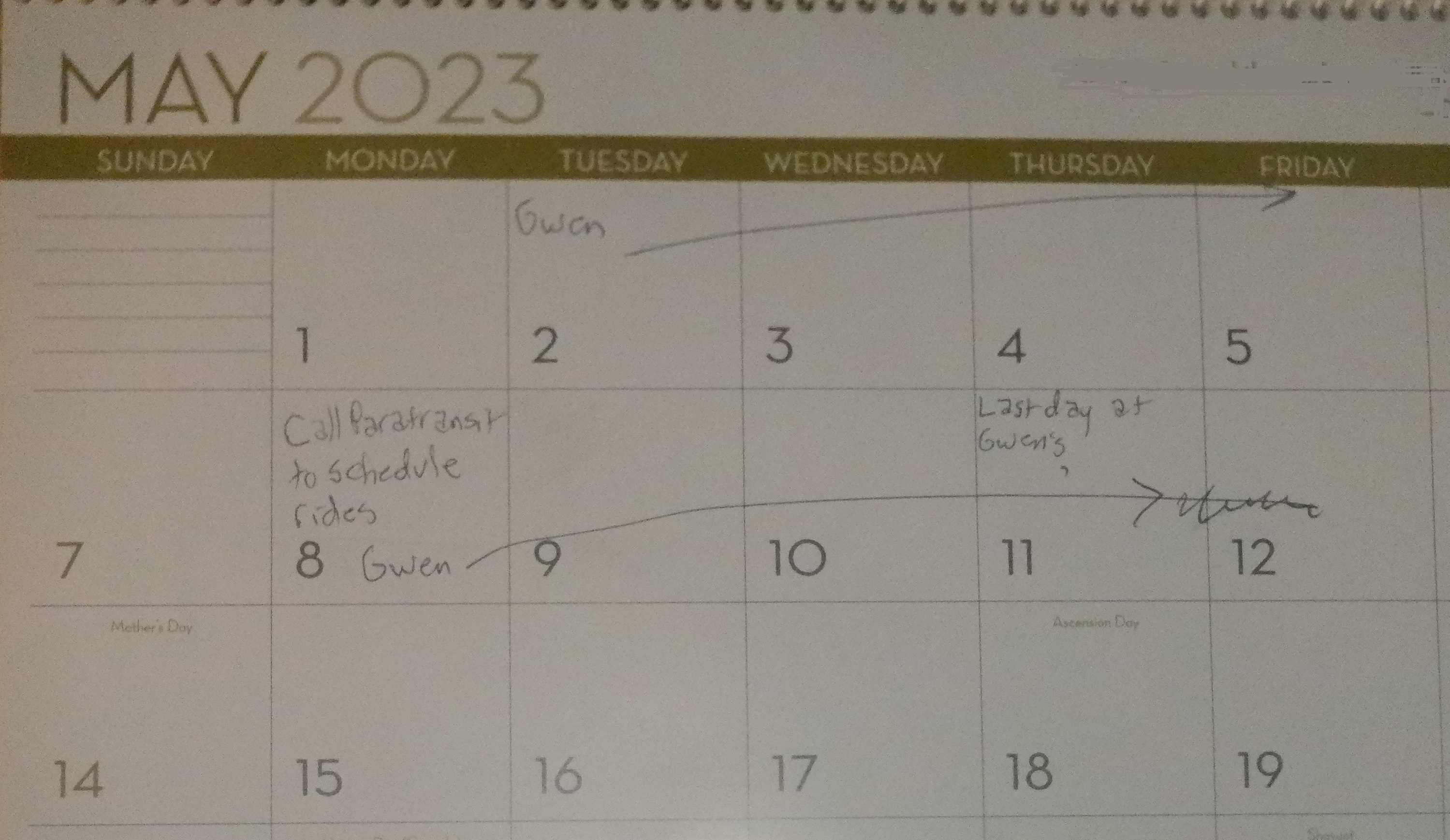 Photo I took of my calendar showing my last days at my current job. Photo I took of my calendar showing my last days at my current job.