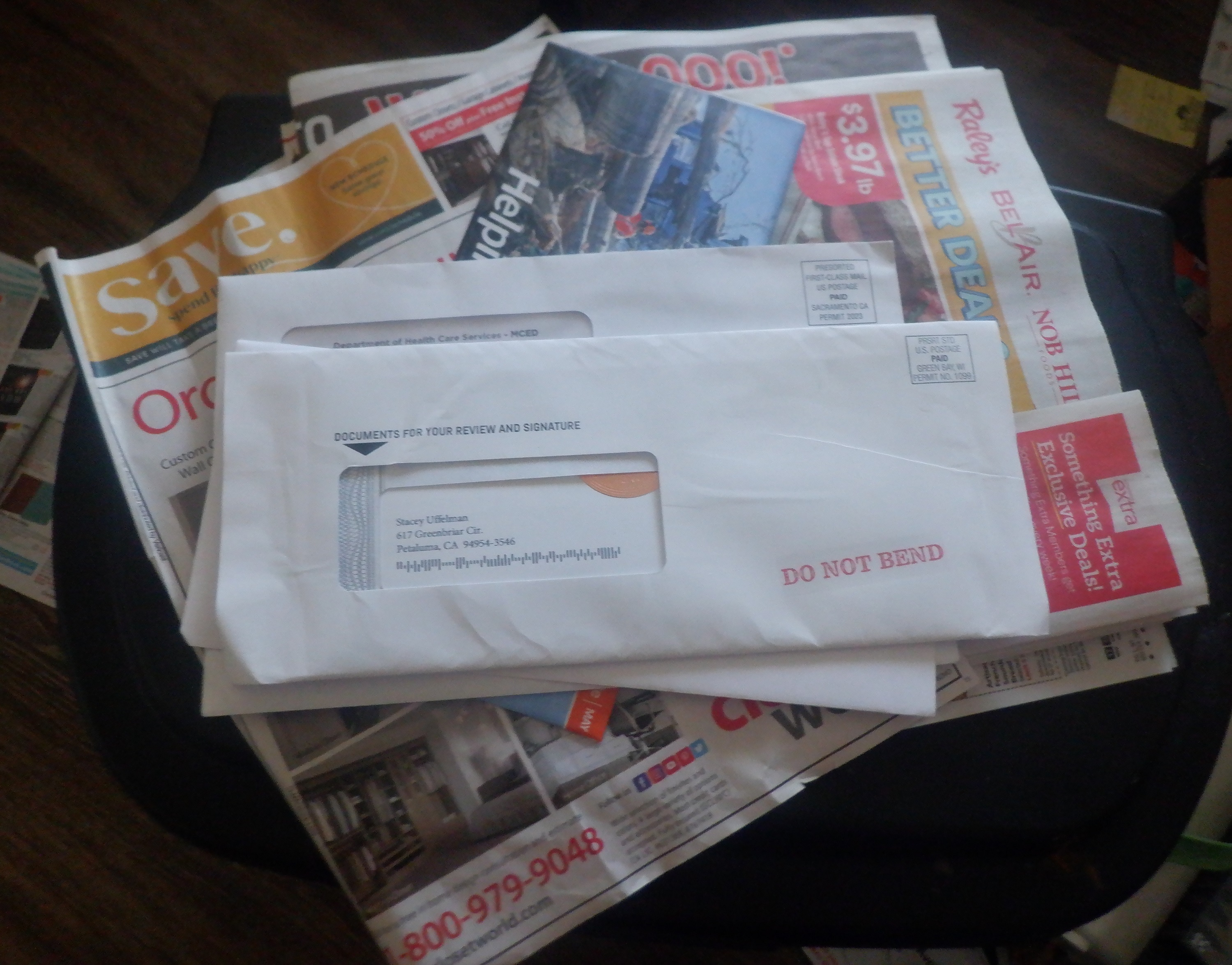 Photo I took of my exciting mail