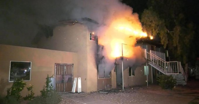 Fire in an apartment in a home in Phoenix 