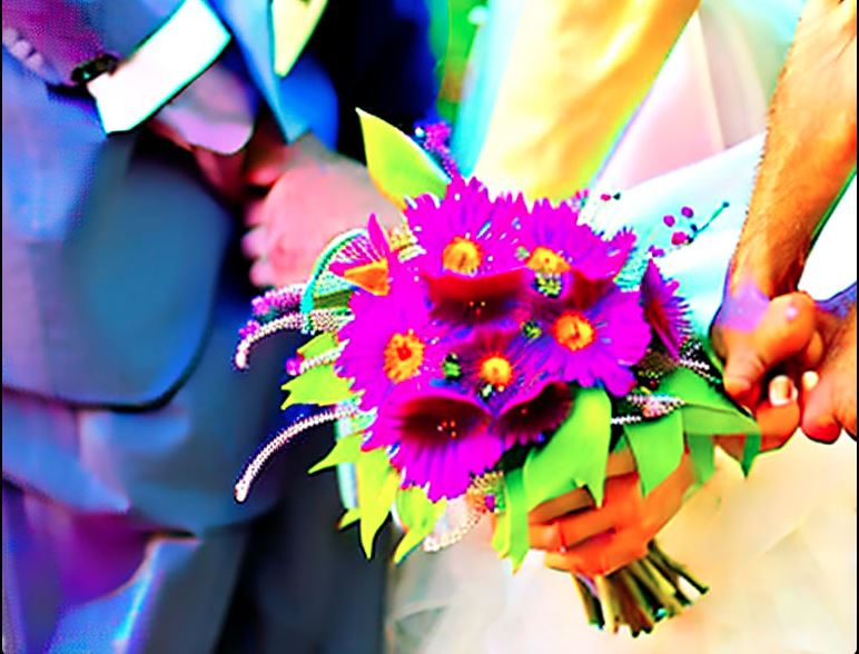 A bride and groom