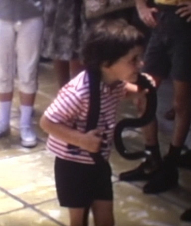 Me and a snake at Ross Allen Reptile Institute, Silver Springs, Florida, 1965. Screen grab from family home 8mm film. Me and a snake at Ross Allen Reptile Institute, Silver Springs, Florida, 1965. Screen grab from family home 8mm film.