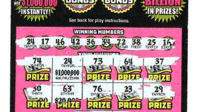 Image of a lottery scratch off ticket in Florida Image of a lottery scratch off ticket in Florida