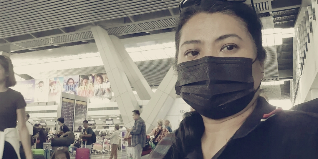 My mom at Manila International Airport waiting for her flight ??