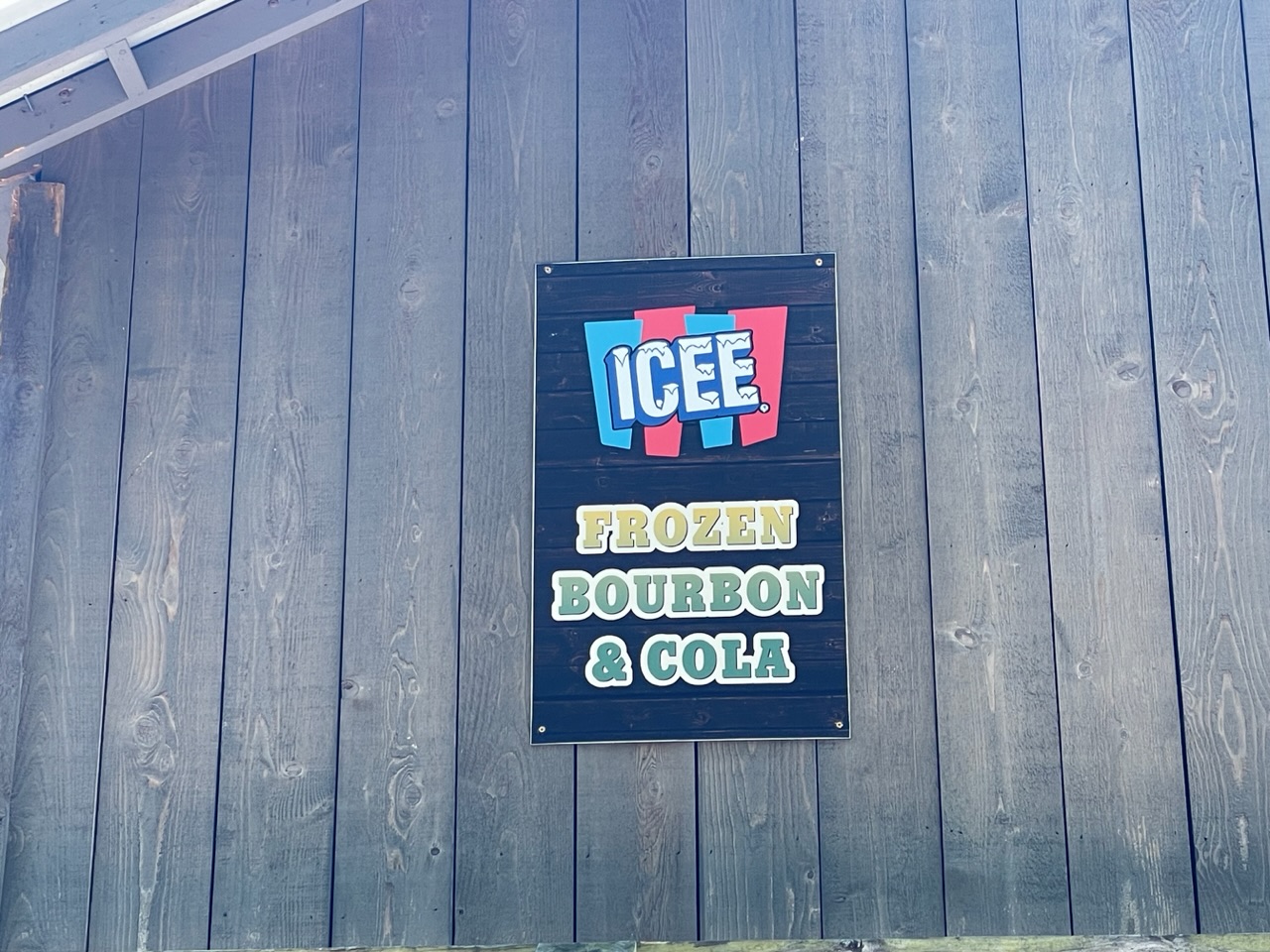 Bourbon & cola Icee sign at the Louisville Zoo. Photo taken by and the property of FourWalls. Bourbon & cola Icee sign at the Louisville Zoo. Photo taken by and the property of FourWalls.