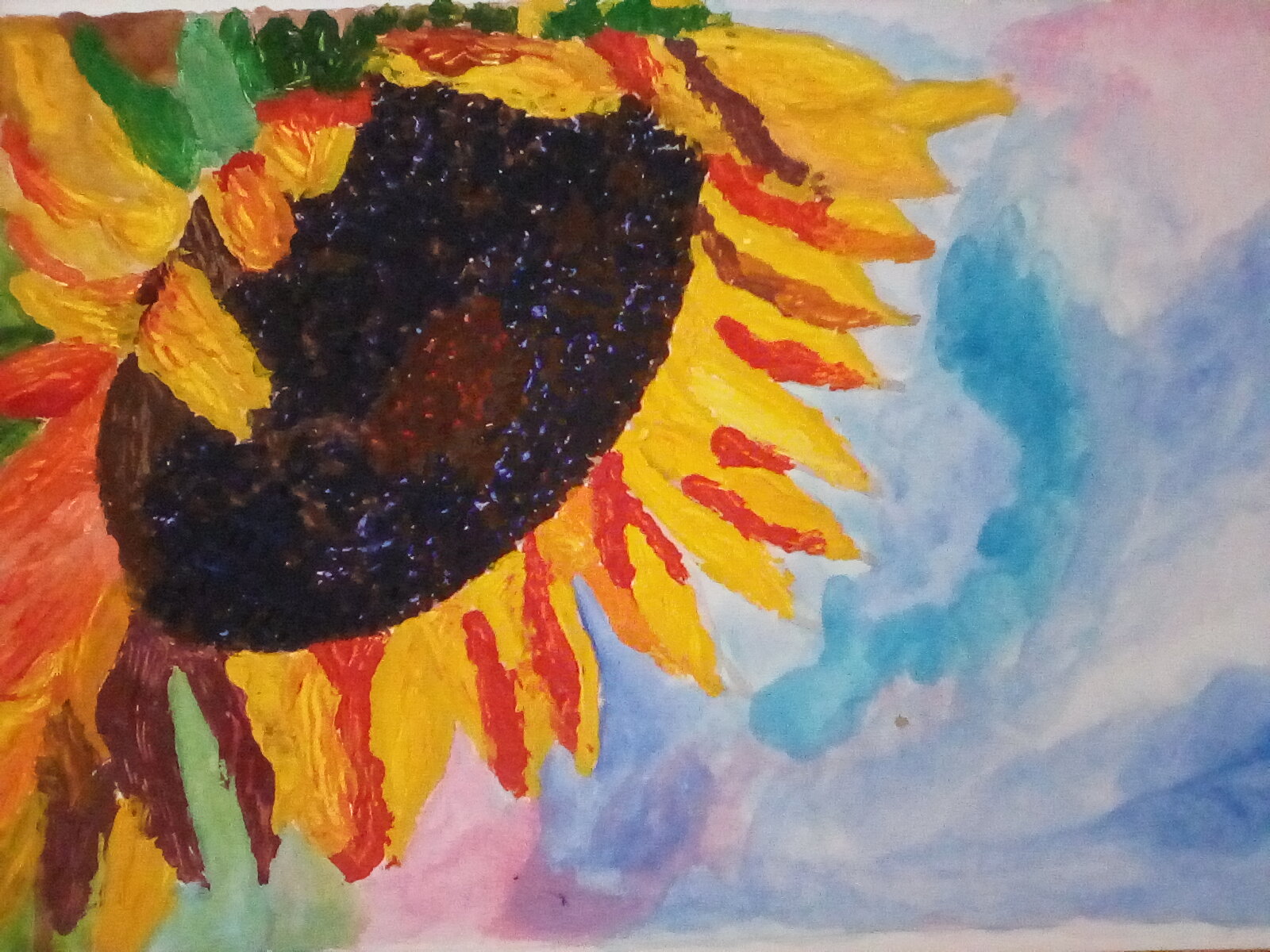 Sunflower in acrylics. Sunflower in acrylics.