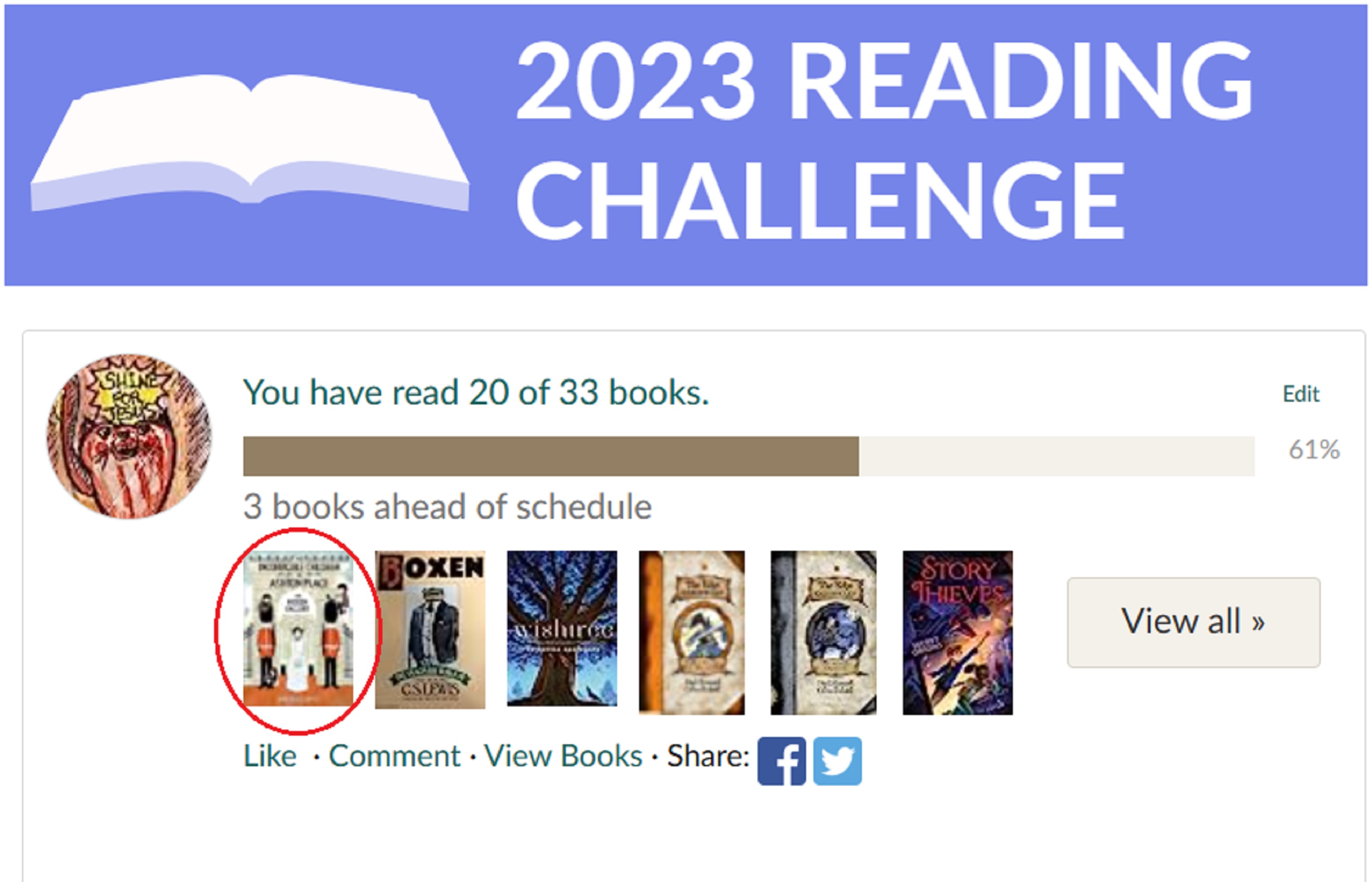Screencap from my GoodReads page Screencap from my GoodReads page