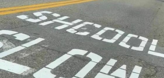 A spelling error on a school zone sign in Massachusetts. A spelling error on a school zone sign in Massachusetts.