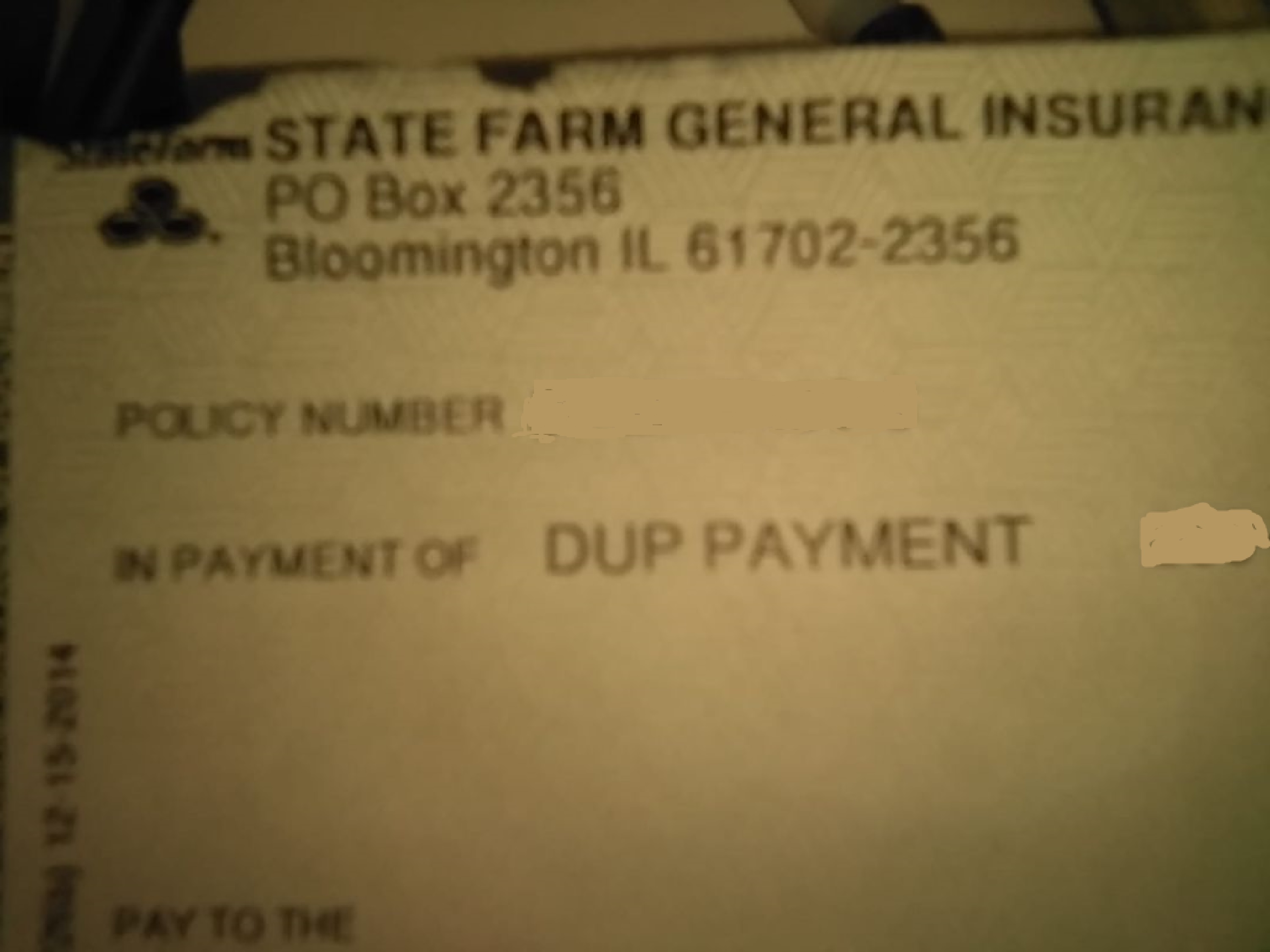 Photo I took of the check I found