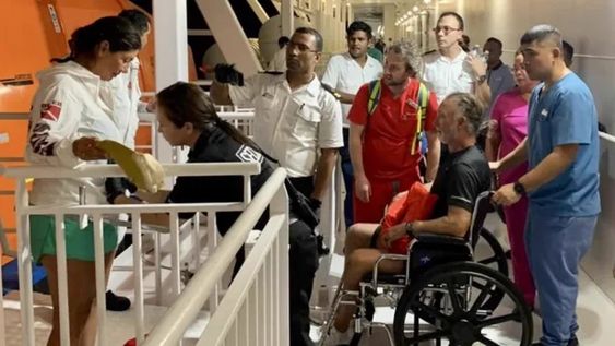 Injured passengers aboard a Carnival cruise line. Injured passengers aboard a Carnival cruise line.