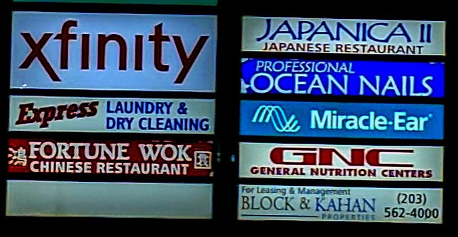 Strip mall signage