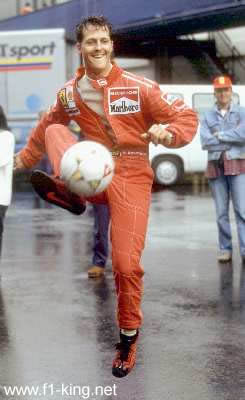 Cute Schumacher! - Playing football in the pit! Cute Schumy!