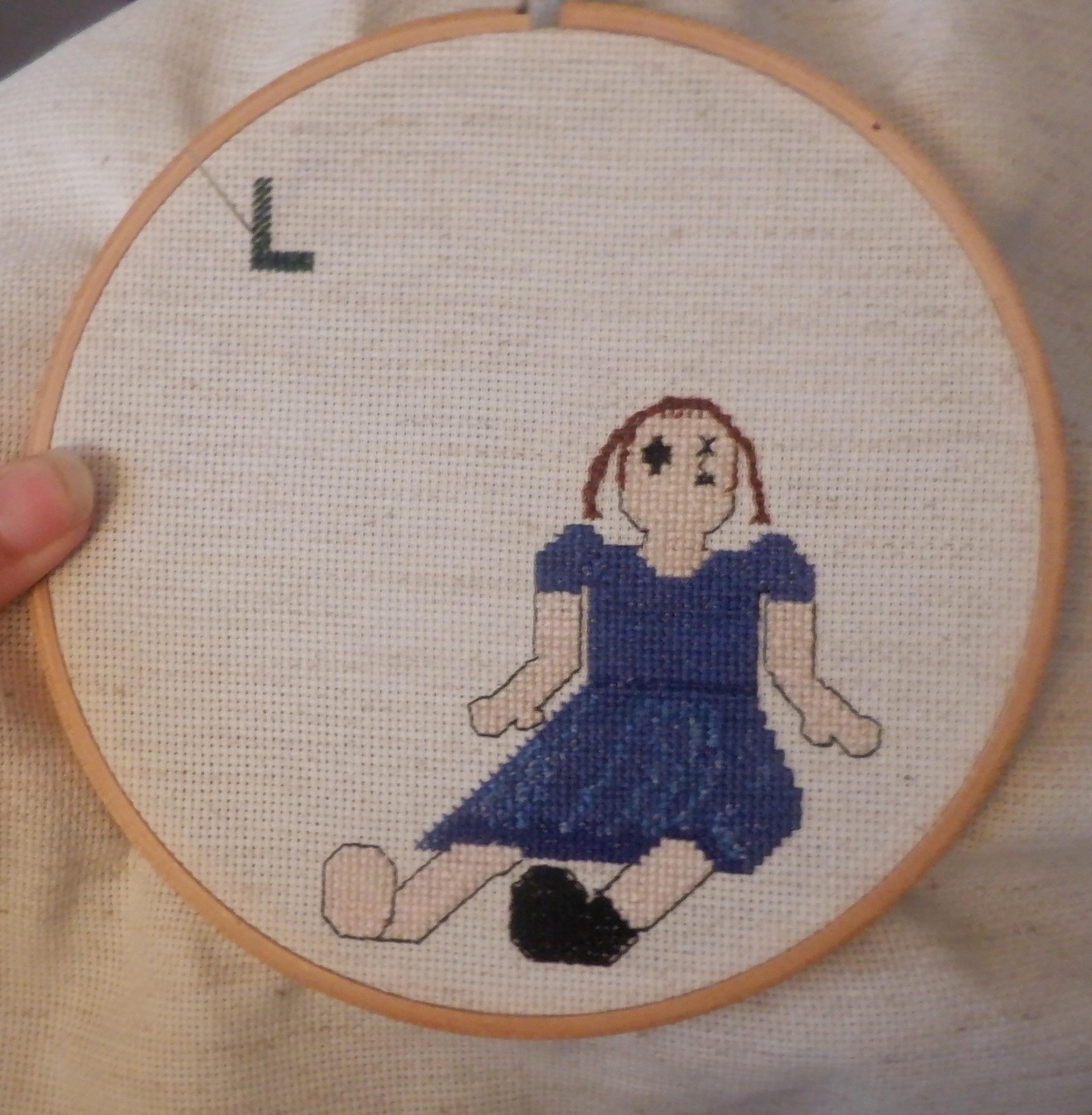 Photo I took of the progress on my cross stitch