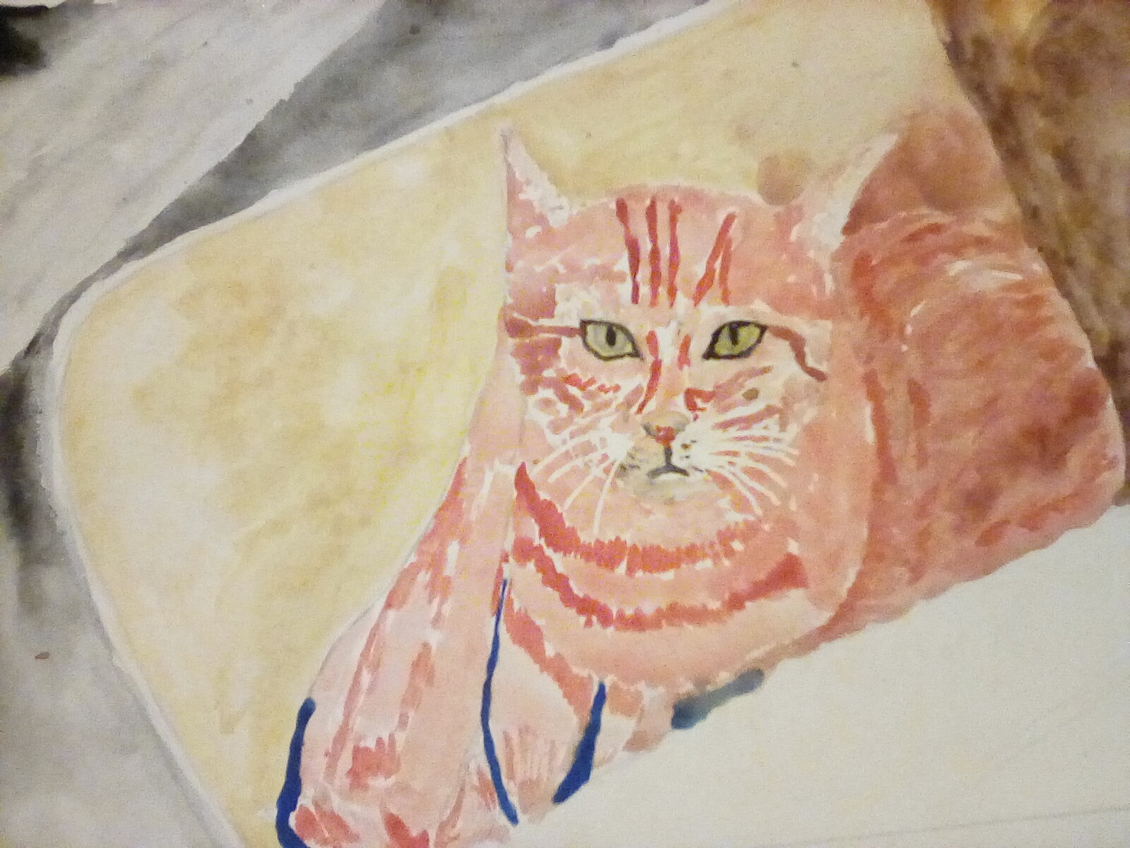 The finished painting of the Kitty cat. The finished painting of the Kitty cat.