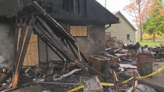 A house that was burned down to the ground in Indiana