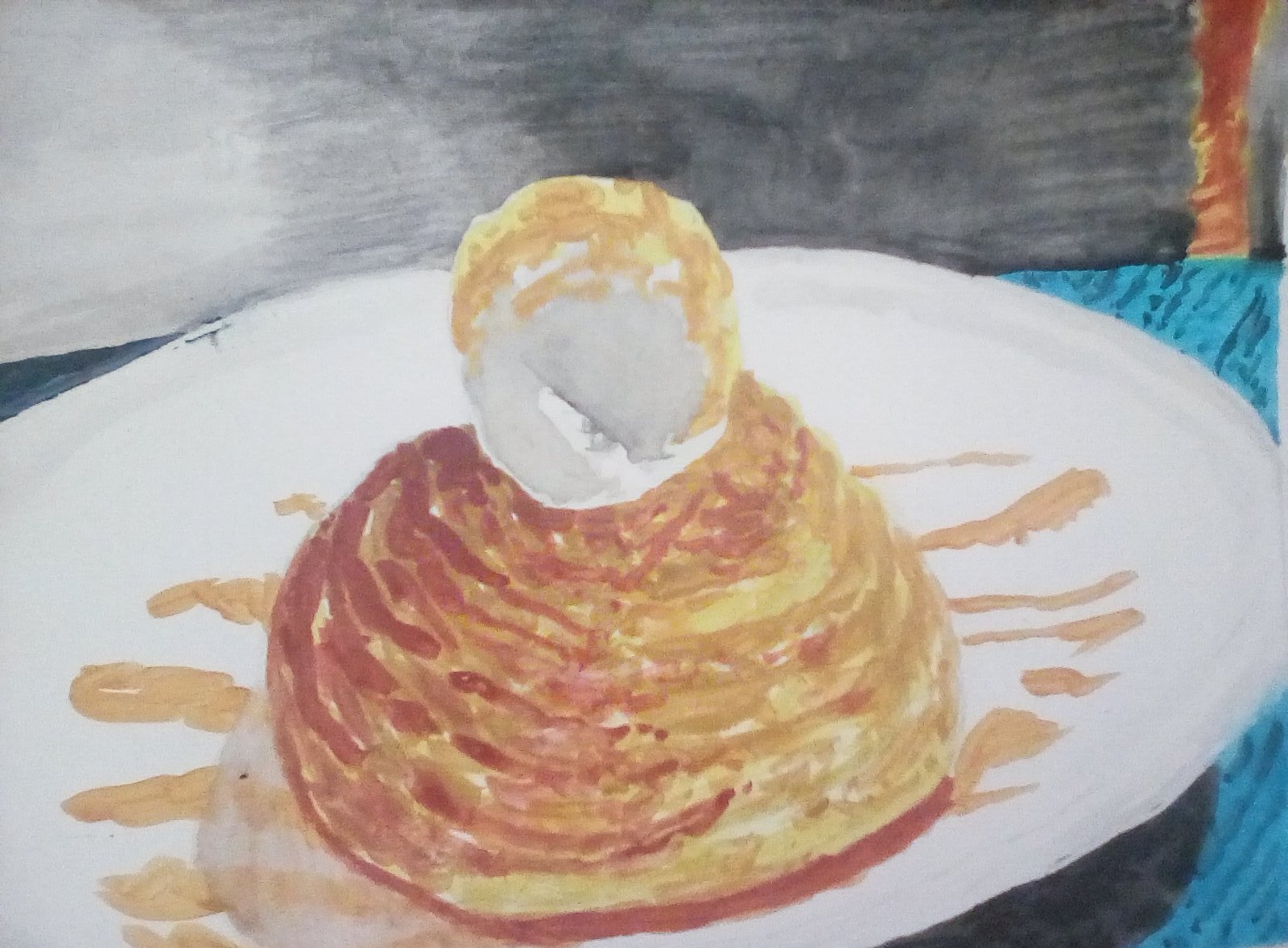 Tarte Aux Pommes, Watercolour. Tarte Aux Pommes, Watercolour.