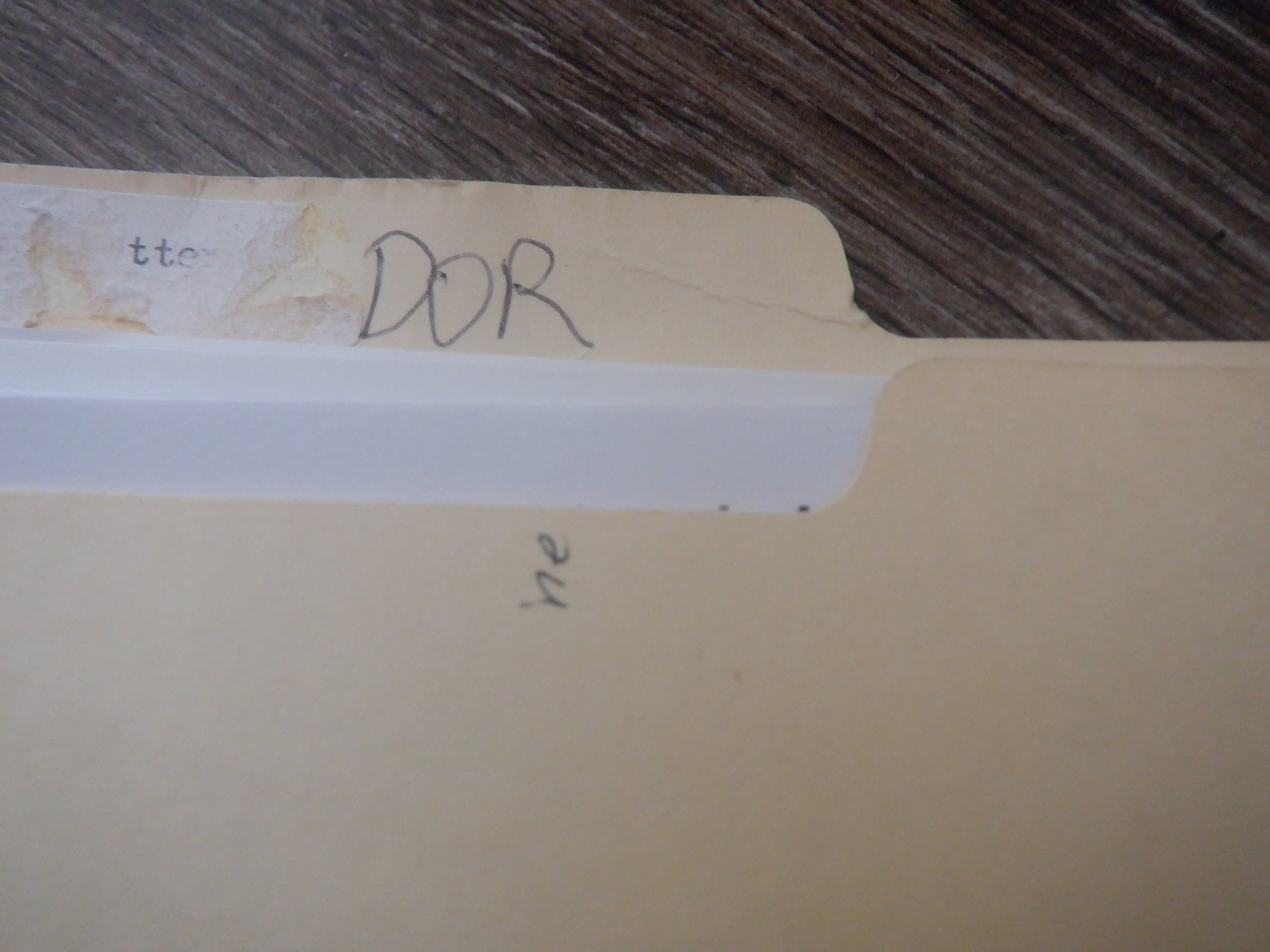 Photo of the folder I used to keep the DOR papers in Photo of the folder I used to keep the DOR papers in