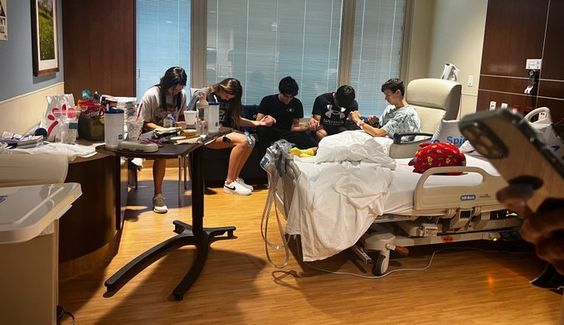 Family of stroke victim Gabriel Silva in a hospital in Texas Family of stroke victim Gabriel Silva in a hospital in Texas