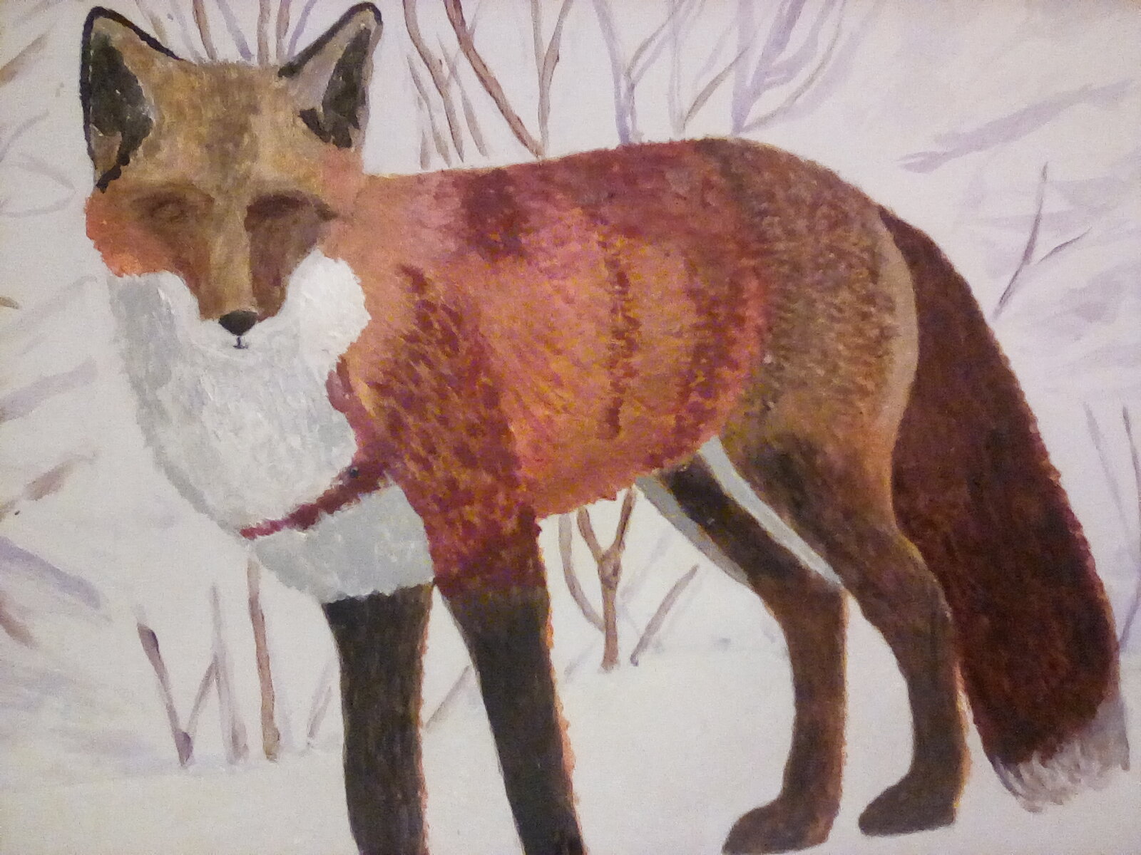 Fox painting work in progress Fox painting work in progress