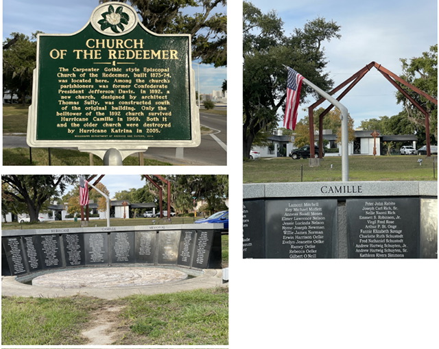 Photos at the Camille memorial in Biloxi, where the Church of the Redeemer once stood. Photos taken by and the property of FourWalls. Photos at the Camille memorial in Biloxi, where the Church of the Redeemer once stood. Photos taken by and the property of FourWalls.