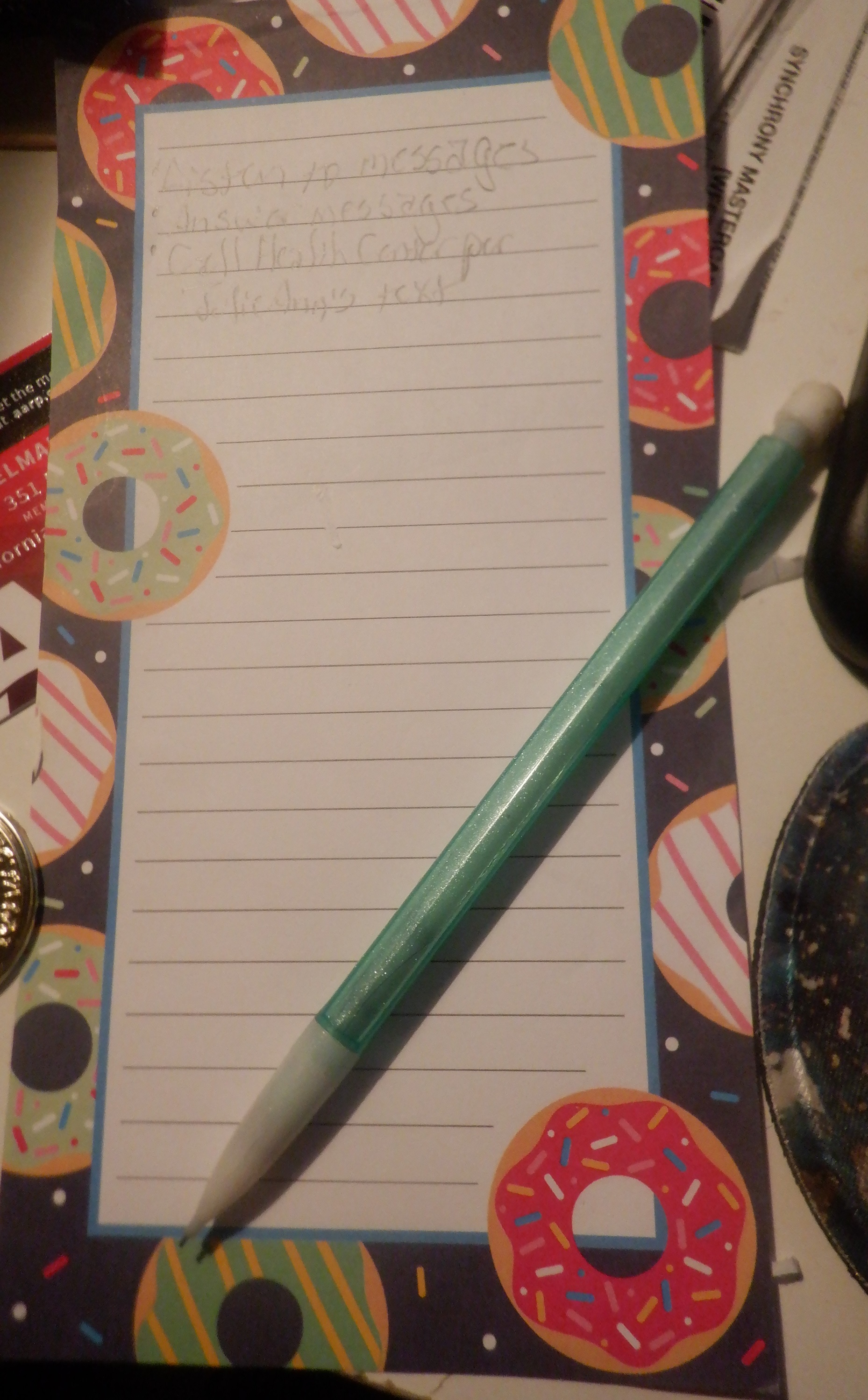 Photo I took of tomorrow's to do list Photo I took of tomorrow's to do list